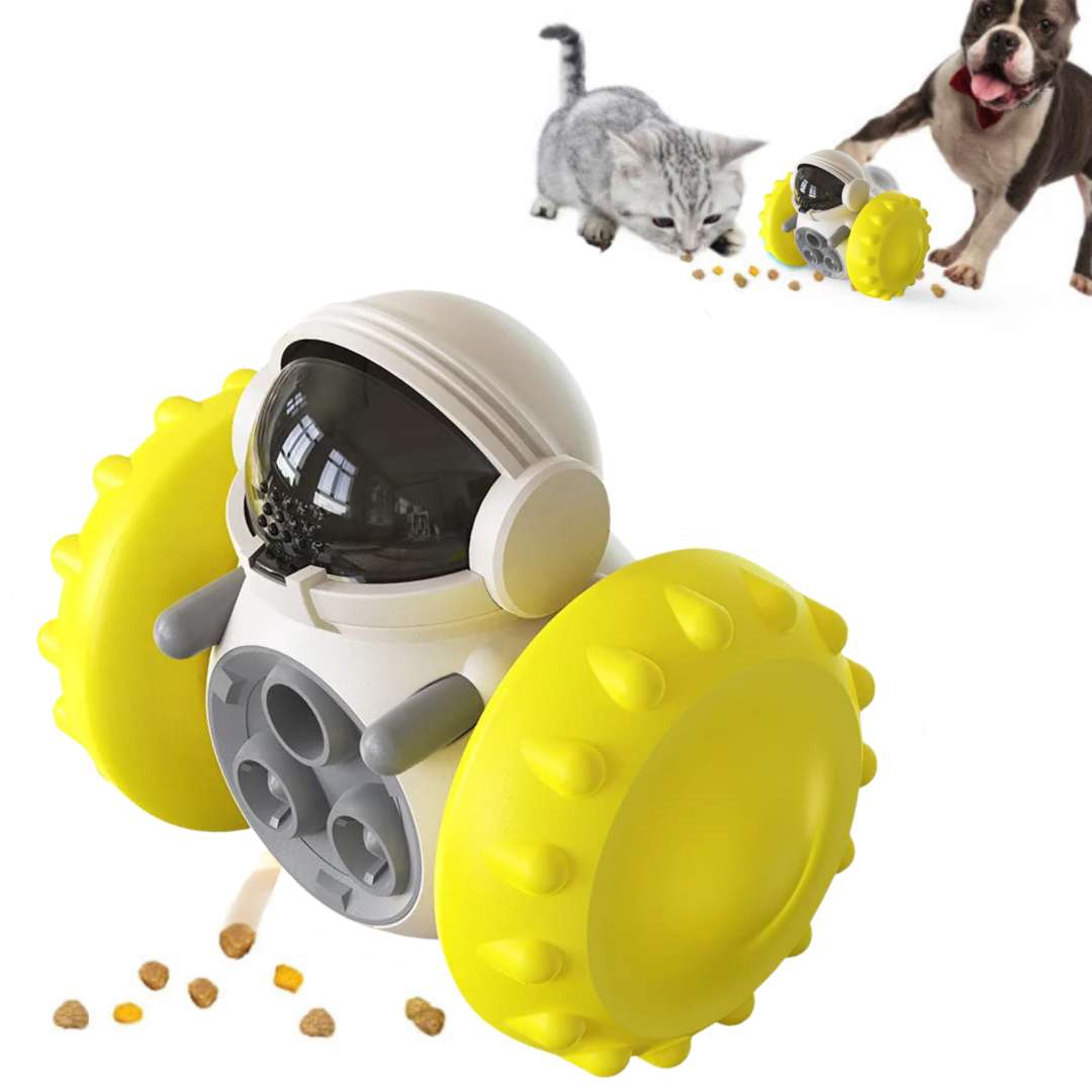 Brinquedo Dispenser de Petiscos em Formato de Robô para Pets: A Diversão Interativa que Estimula o Mental e o Físico do Seu Animal